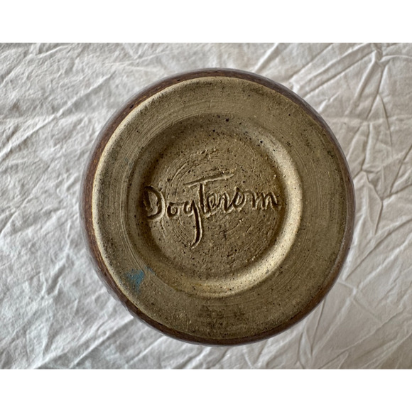 Signed Studio Pottery Bud Vase Drip Glazed 6" Gray Brown Artisan Made - Picture 2 of 4